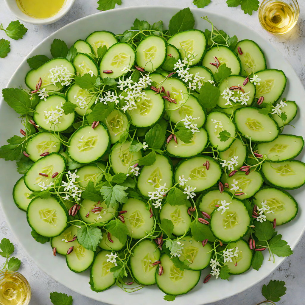 Gin-Infused Cucumber and Elderflower Salad with Lemon Vinaigrette