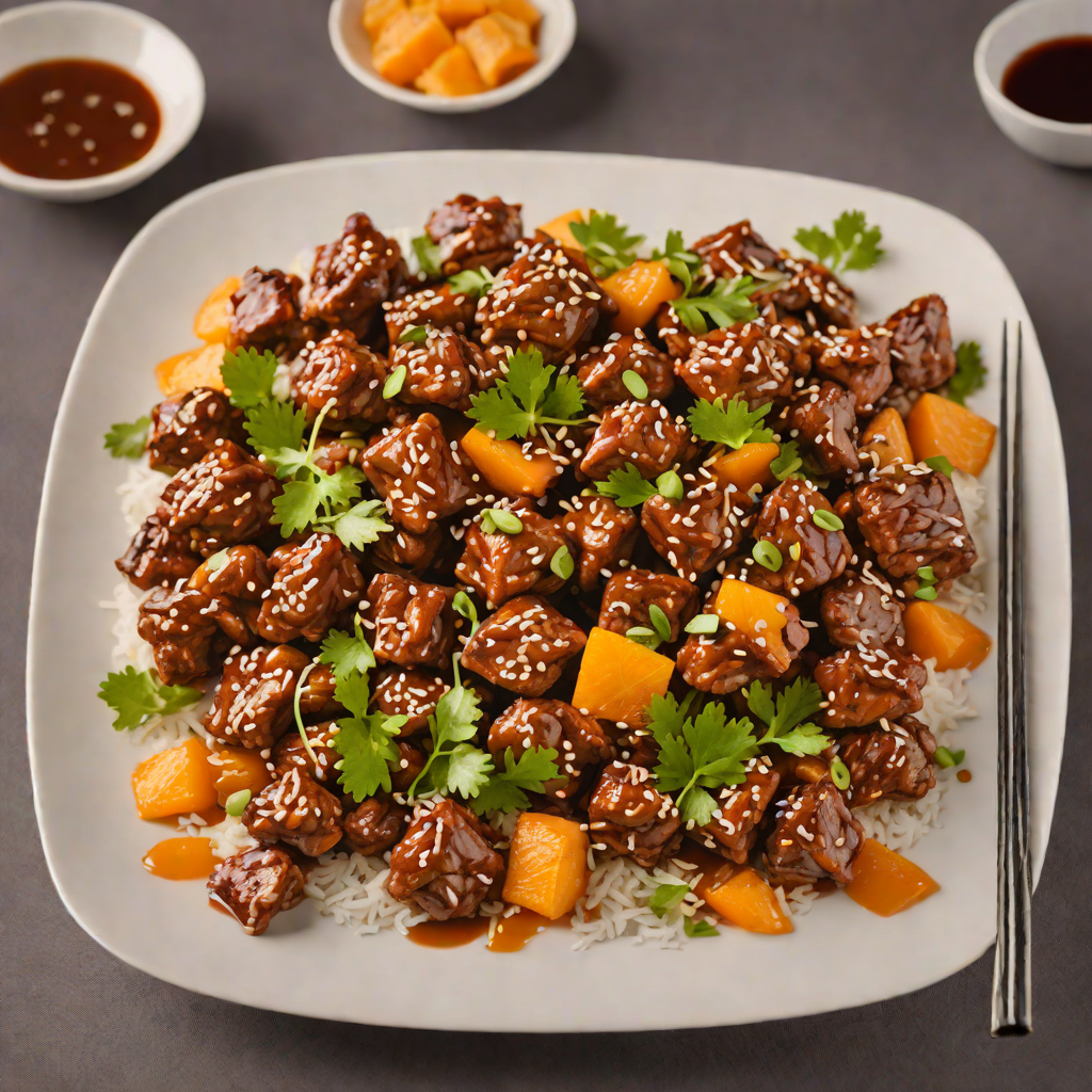 Stir-Fried Beijing Beef with Crispy Orange Chicken Bites