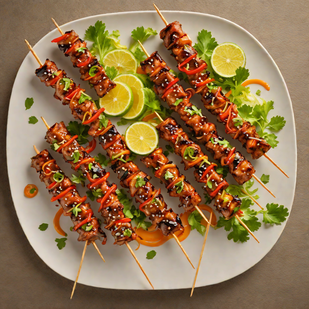 Arcade-Inspired Sweet and Spicy Glazed Pork Skewers