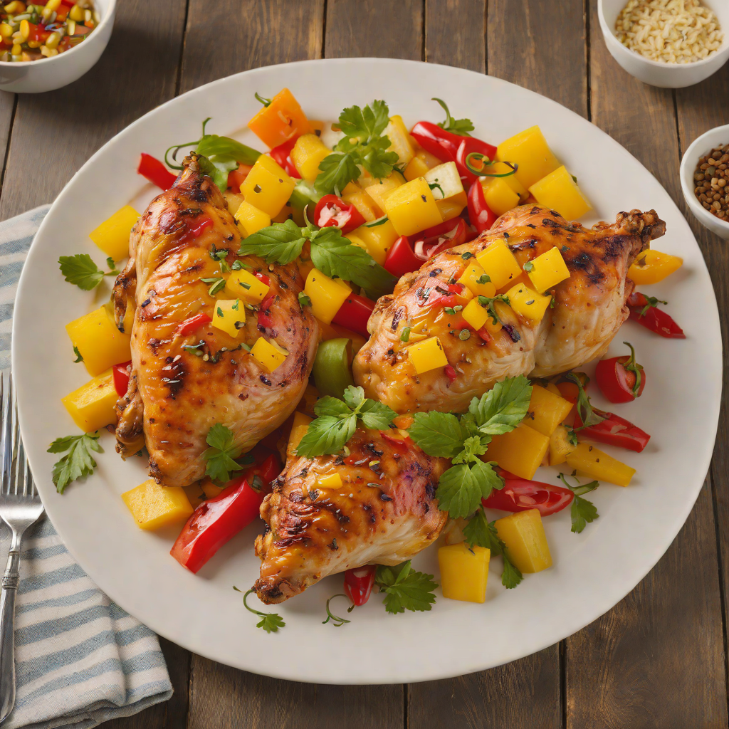 Roasted Hawaiian Chicken with Pineapple and Bell Peppers