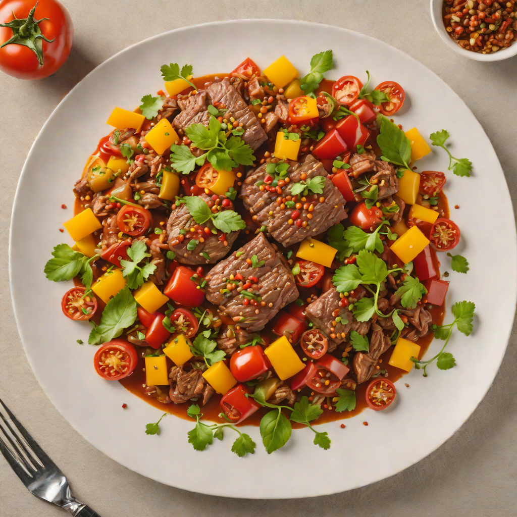 Slow-Cooked Beef Picadinho with Tomatoes and Peppers