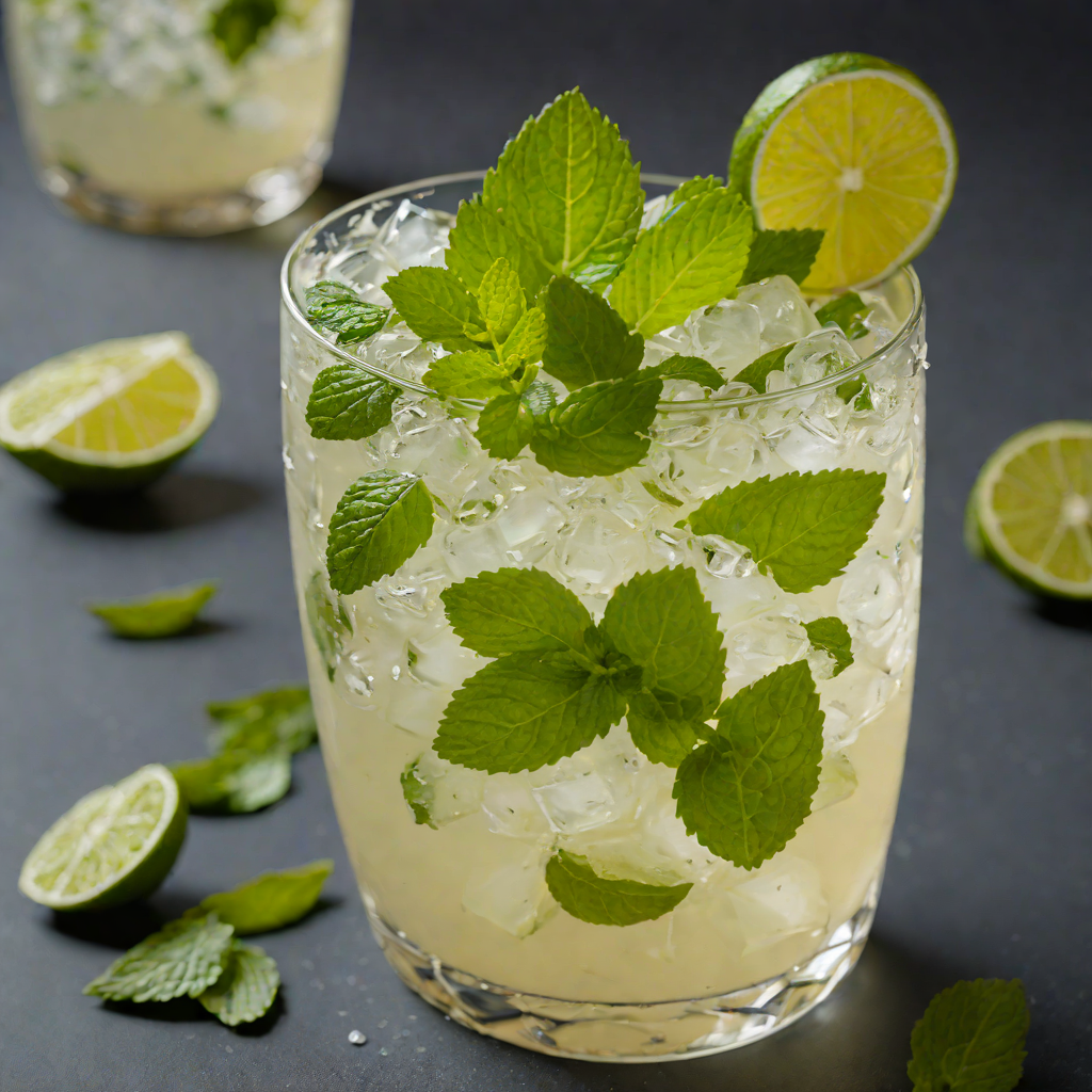 White Rum Mojito Mocktail with Fresh Mint