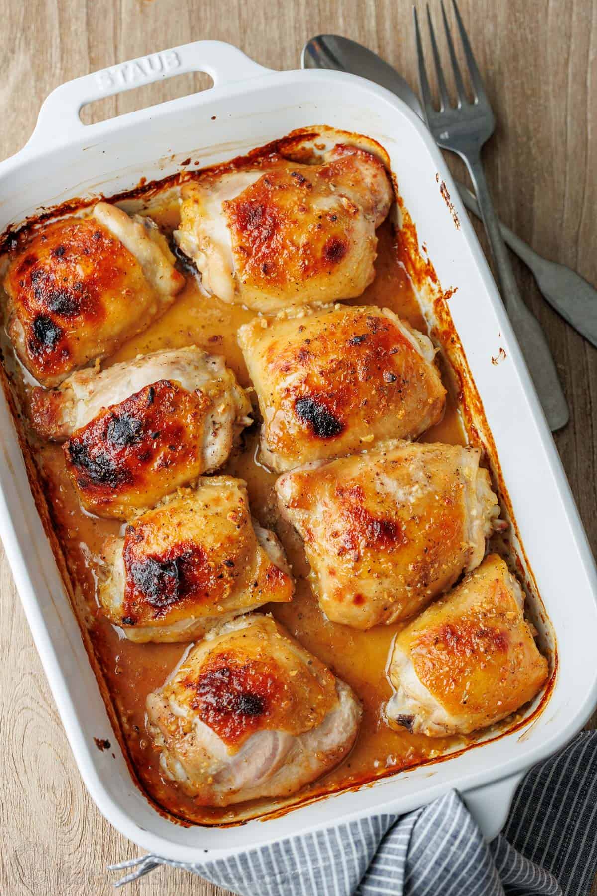 Honey-Mustard Baked Chicken Thighs with Root Vegetables