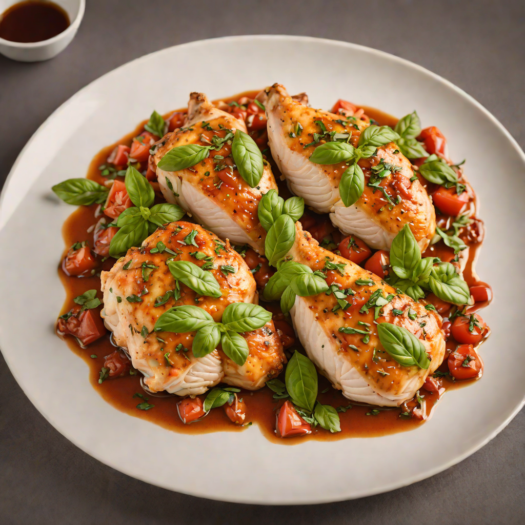 Italian Pan-Seared Chicken with Tomato and Basil Reduction
