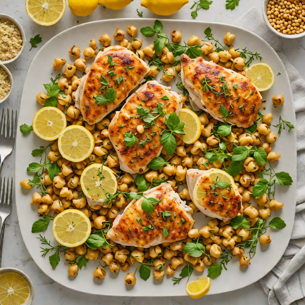 Sheet Pan Mediterranean Lemon-Oregano Chicken with Chickpeas