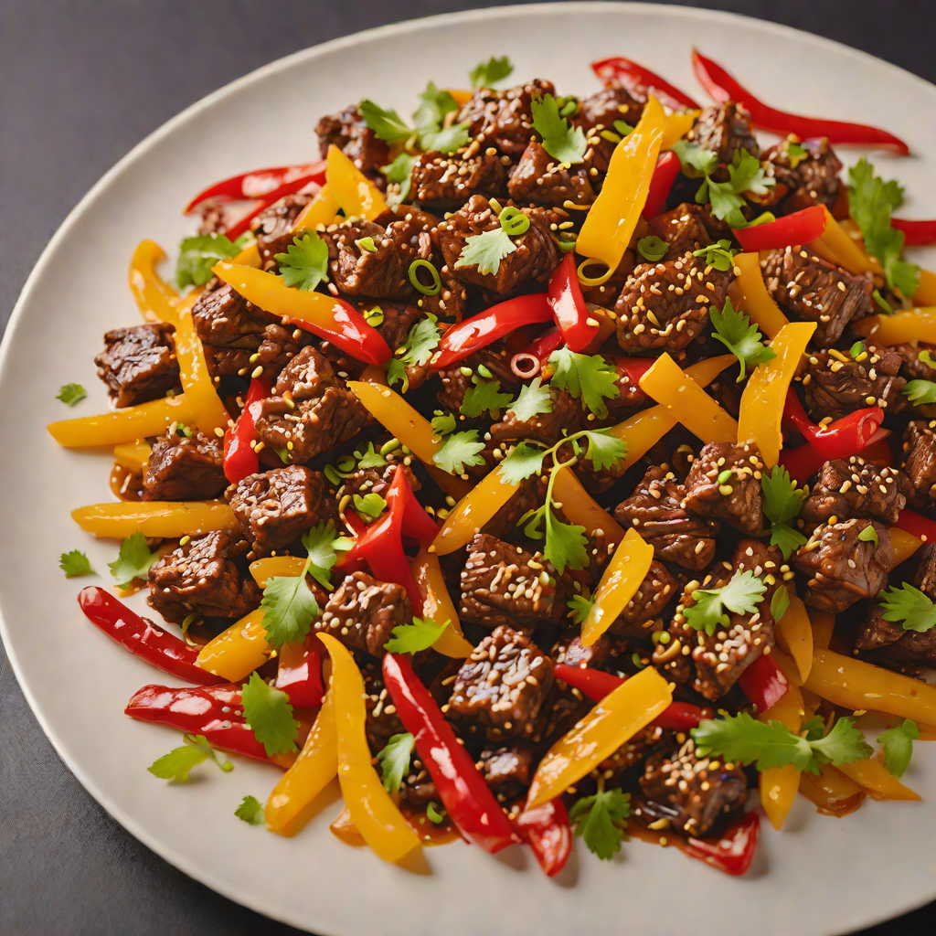 Stir-Fried Beijing Beef with Bell Peppers and Crispy Edges
