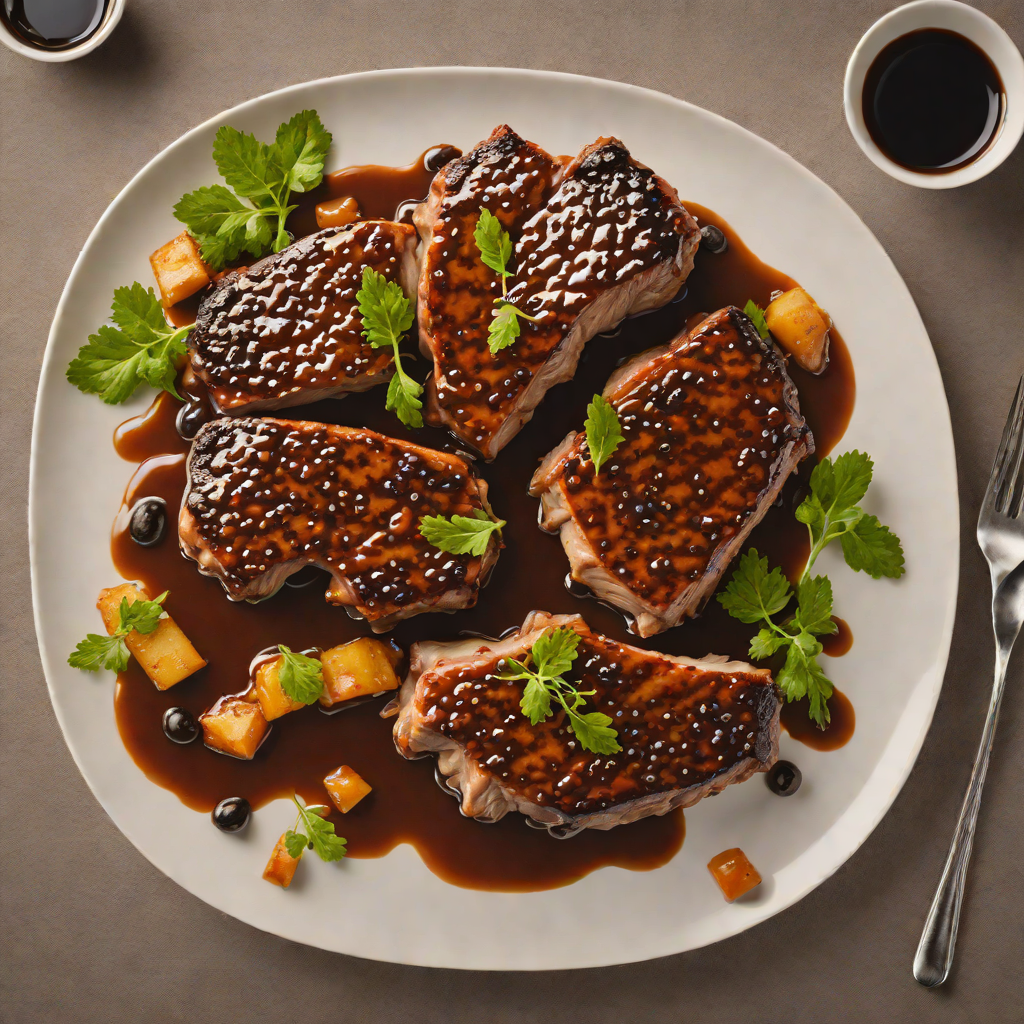 Saturn Black Cube Molasses-Glazed Pork Chops