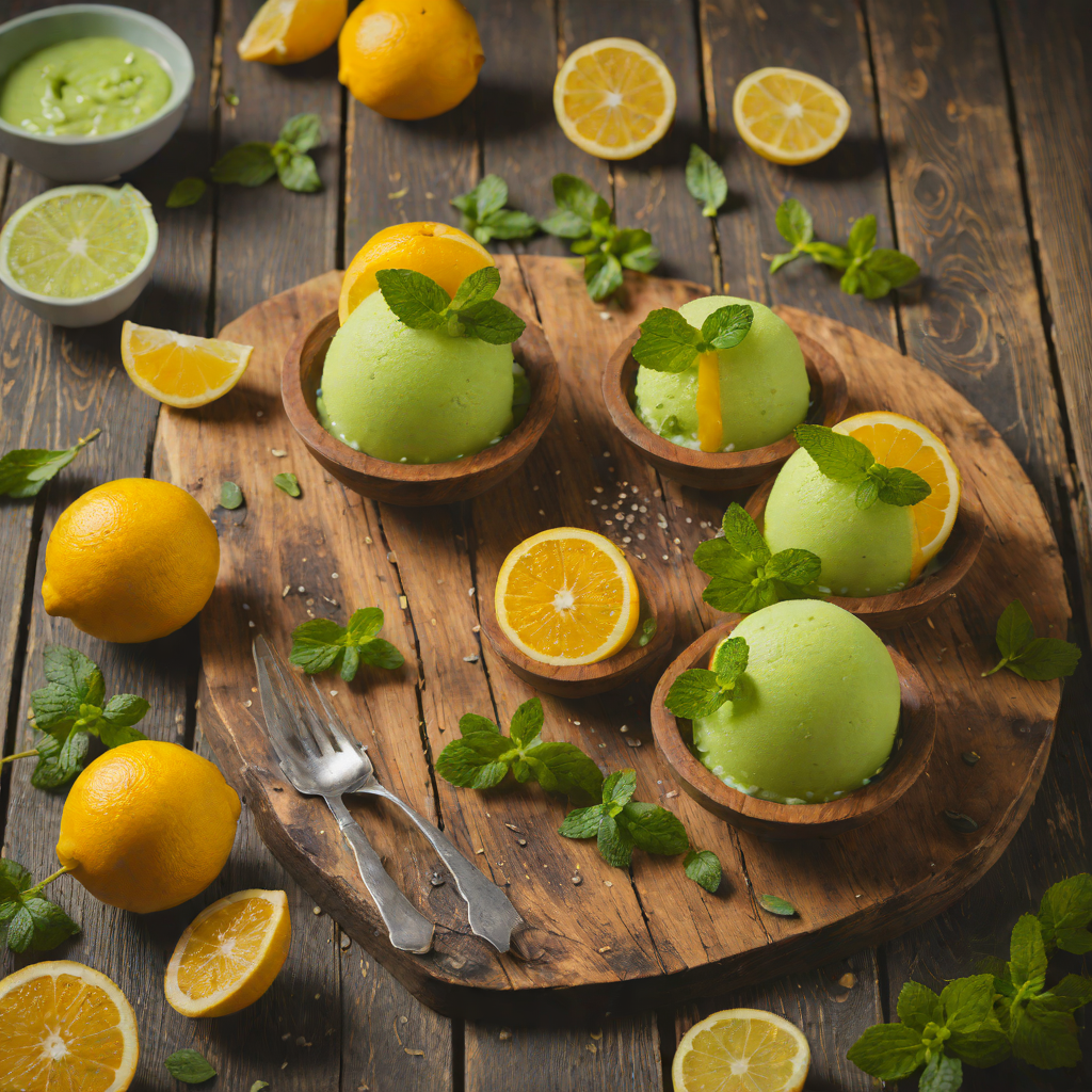 Saturn Ring Water Ice Sorbet with Citrus and Mint