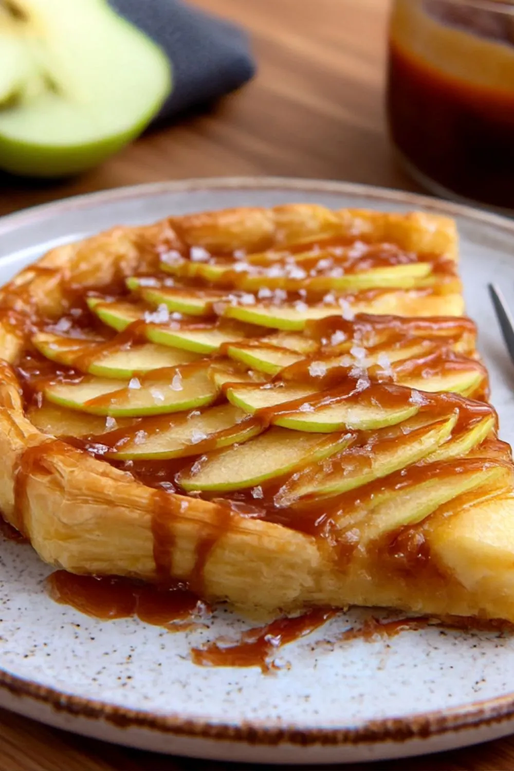 Salted Caramel Apple Tart with Crisp Pastry