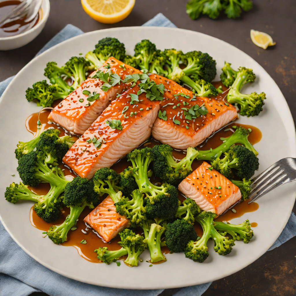 Honey-Soy Glazed Sheet Pan Salmon with Roasted Broccoli