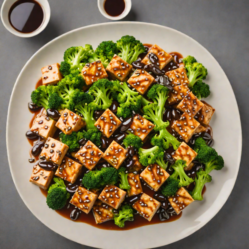 Stir-Fried Tofu with Black Bean Sauce and Broccoli