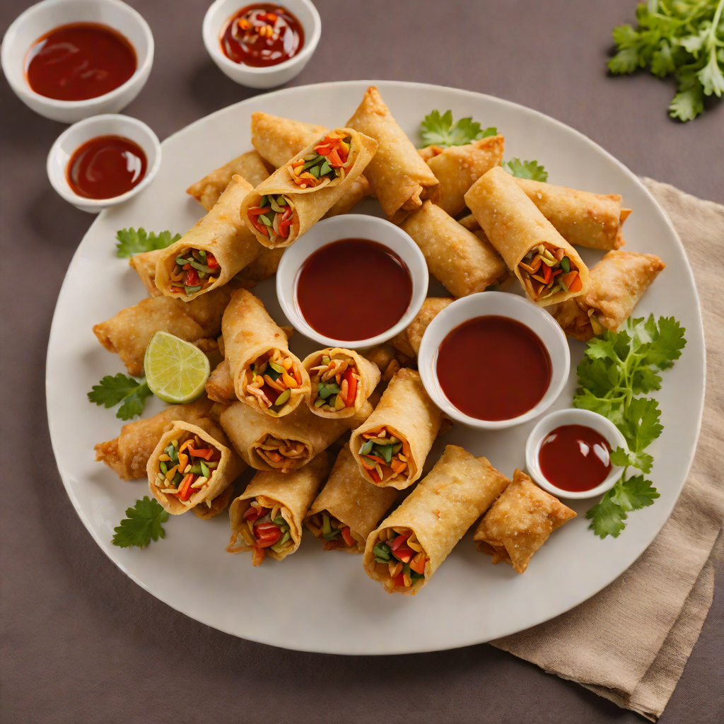 Ginger Garlic Stir-Fried Egg Rolls with Sweet Chili Dip