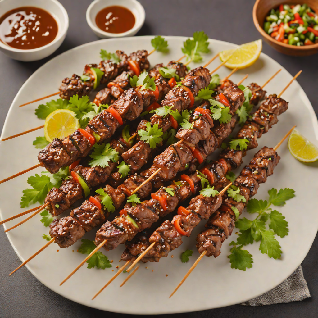 Ginger-Soy Marinated Grilled Beef Skewers