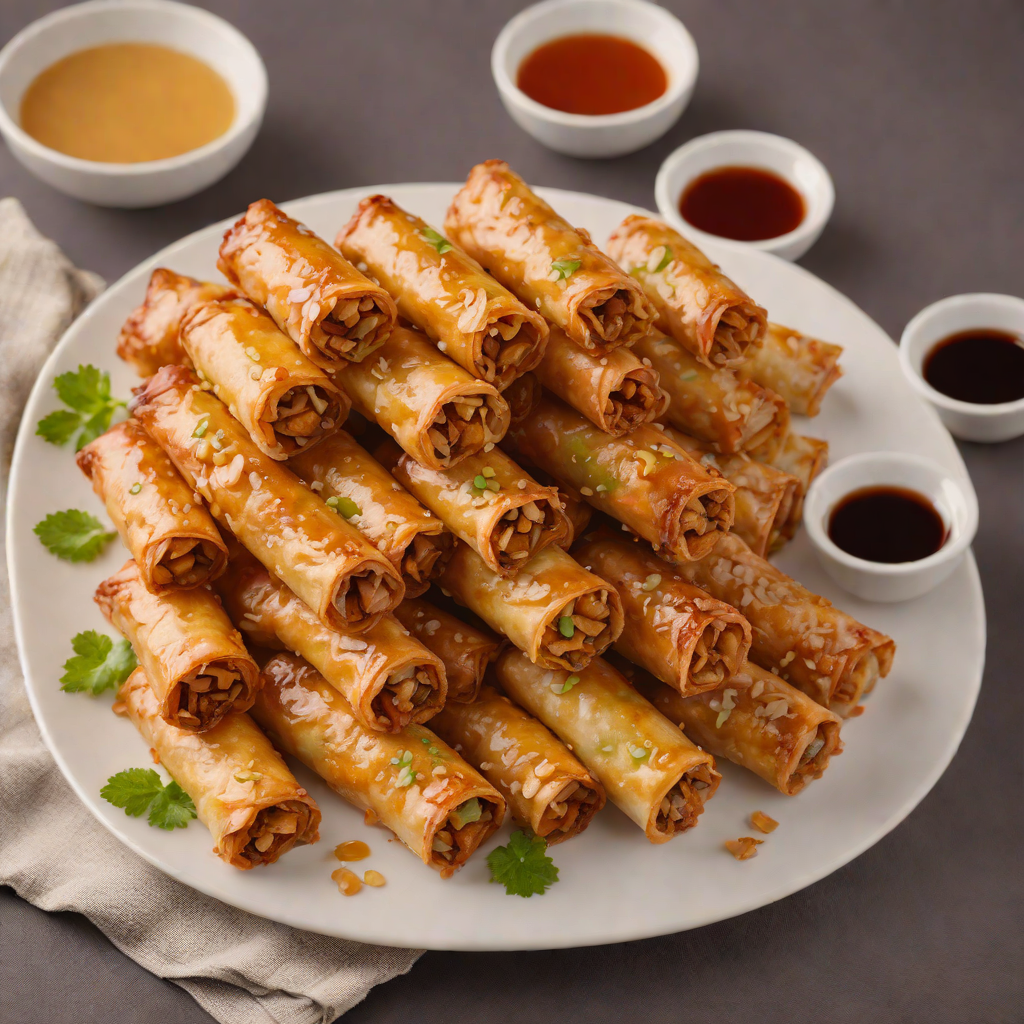 Honey-Soy Glazed Egg Rolls