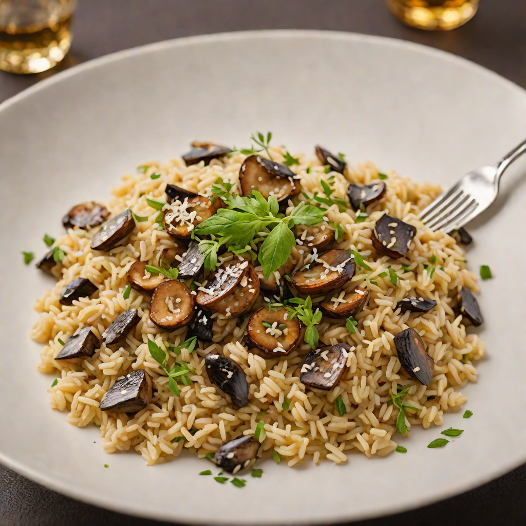 Smoky Scotch-Infused Mushroom Risotto with Parmesan