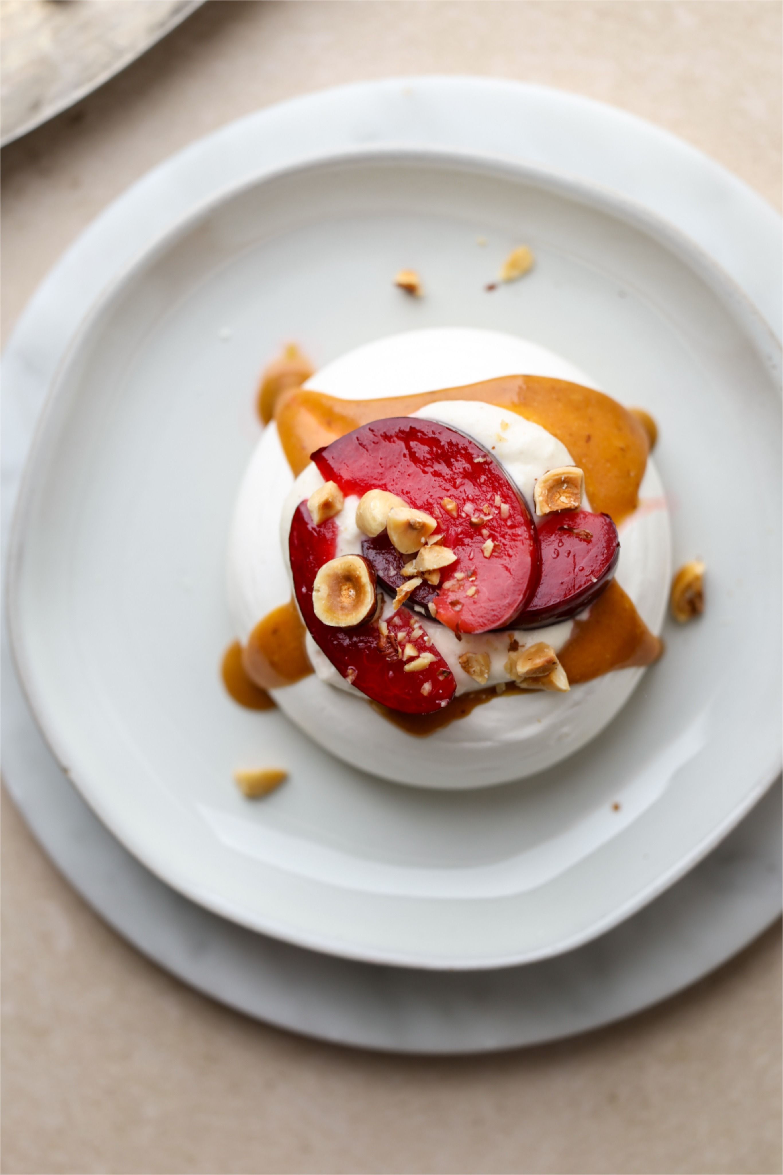 Macadamia and Davidson’s Plum Pavlova with Kakadu Plum Cream