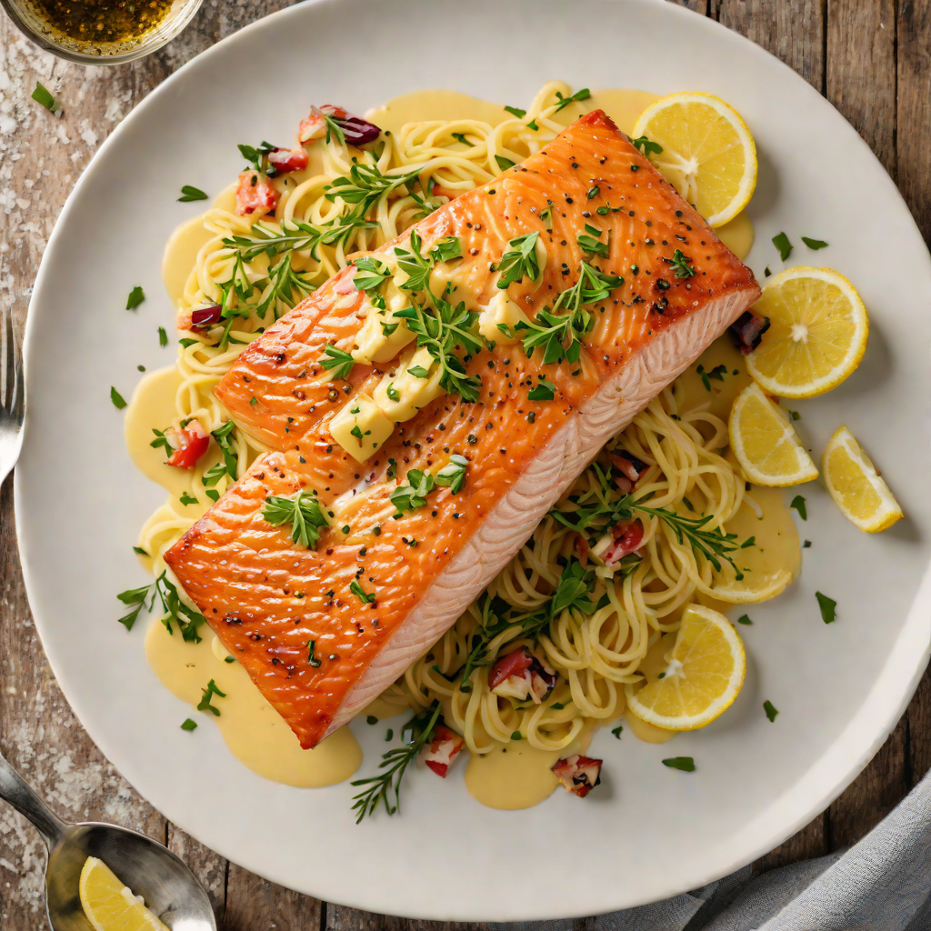 Nonstick Pan-Seared Salmon with Garlic Butter Sauce