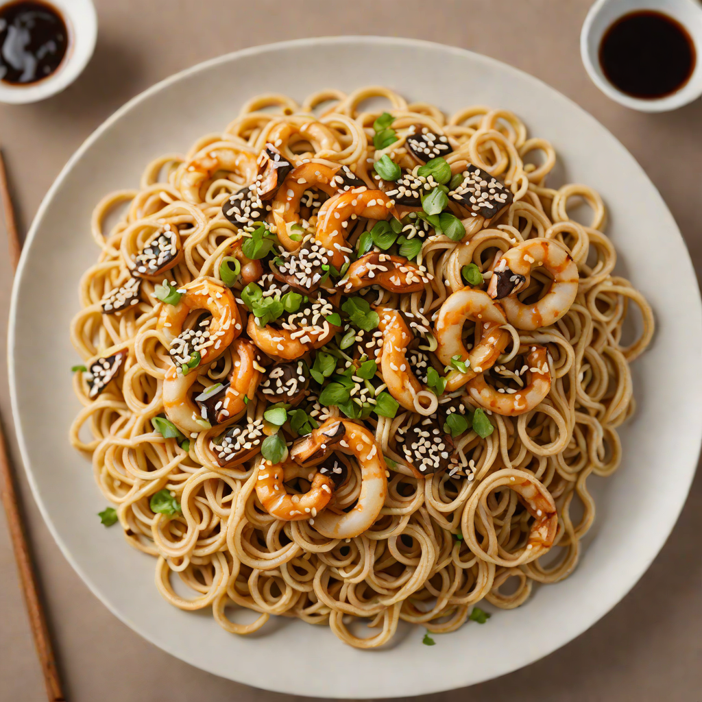 Pan-Fried Udon Noodles with Shiitake Mushrooms and Sesame Soy Sauce