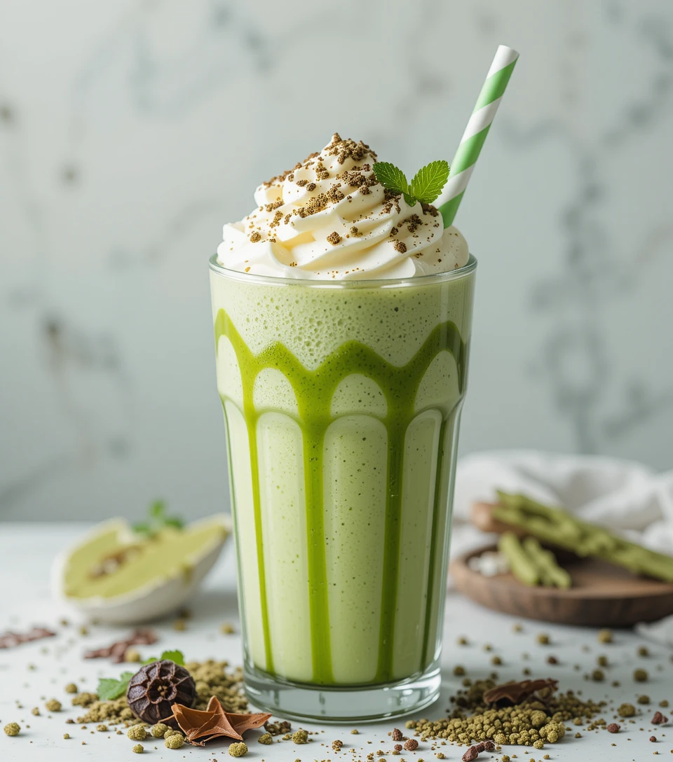 Creamy Vanilla Matcha Milkshake