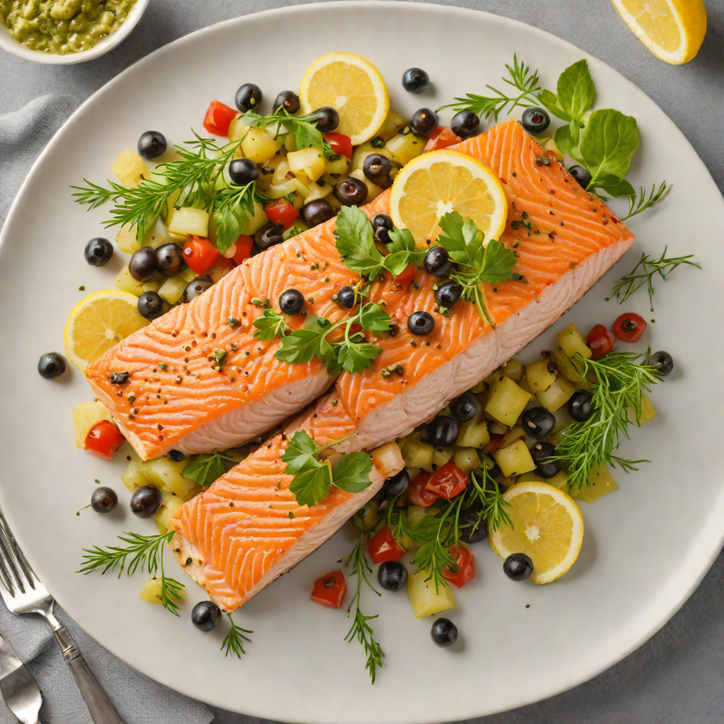 Oven-Roasted Mediterranean Salmon with Lemon-Caper Dressing