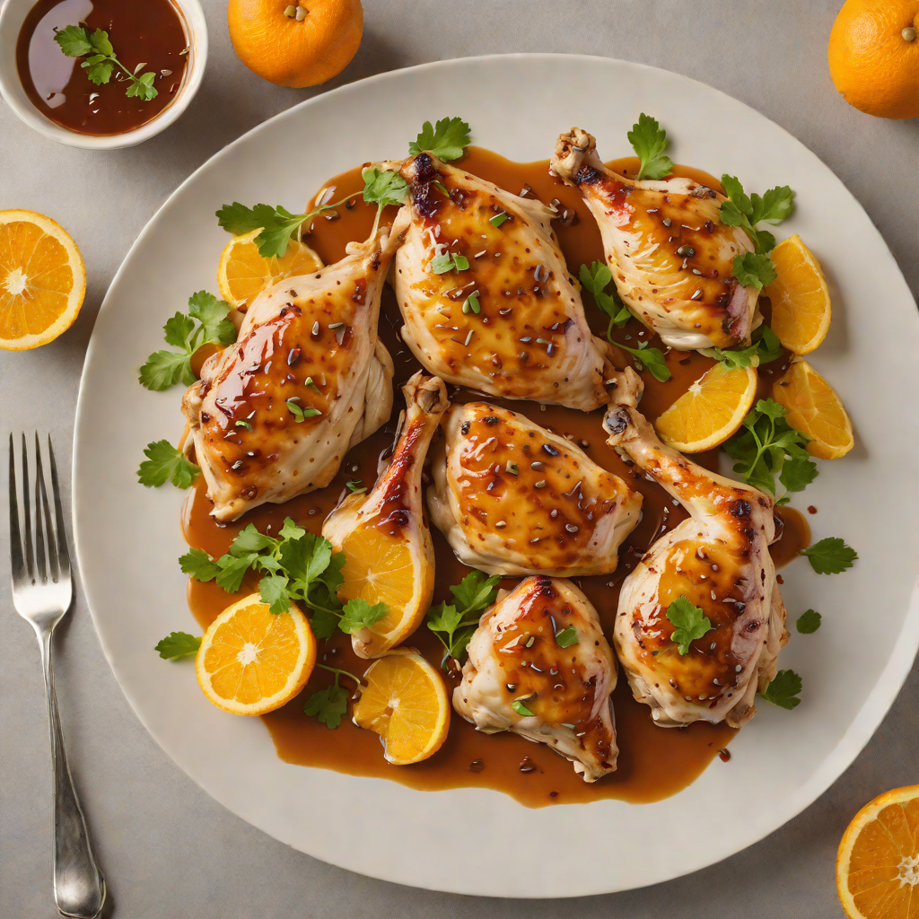 Pan-Seared Chicken with Spiced Half-Orange Glaze