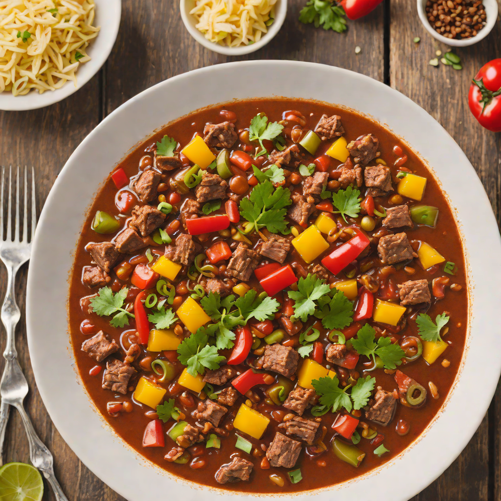 Slow-Smoked Beef Chili with Sausage and Peppers