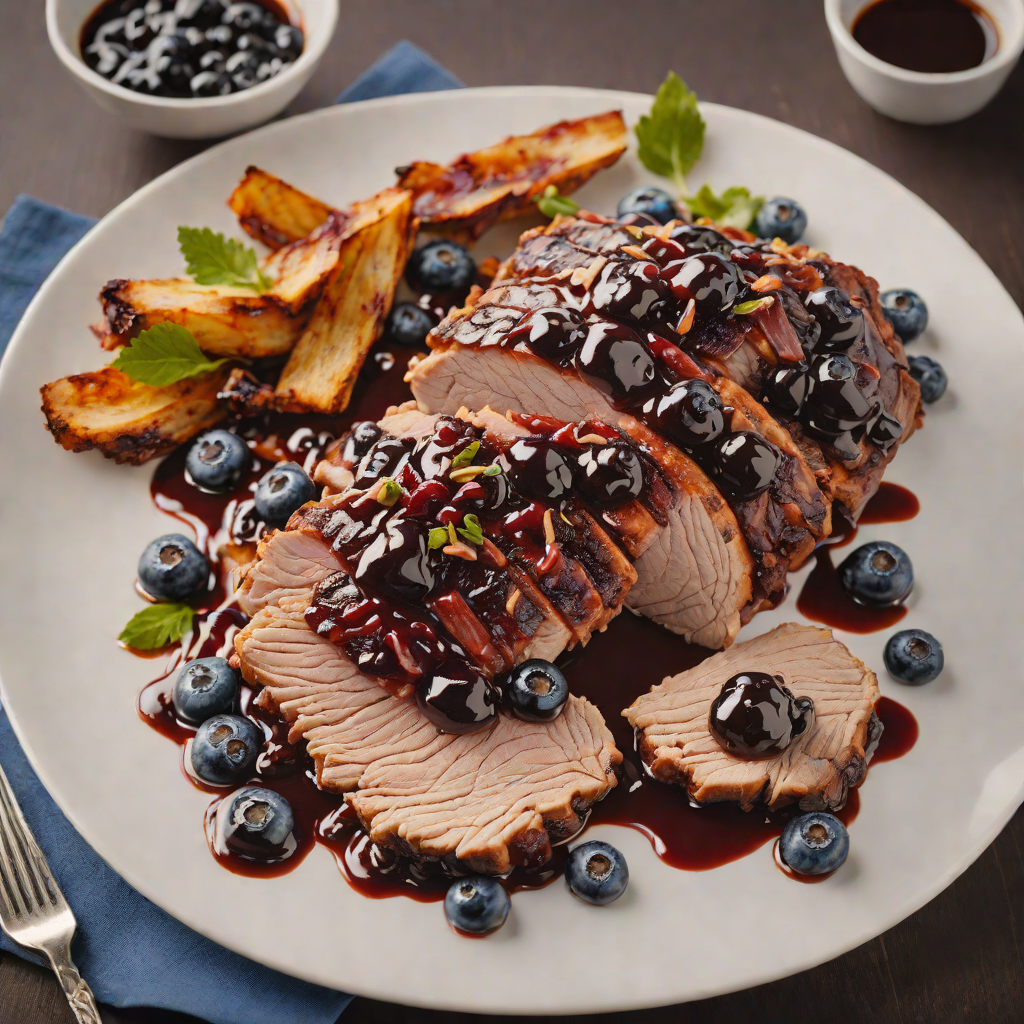 Maple Bacon-Smoked Pork Shoulder with Blueberry BBQ Sauce