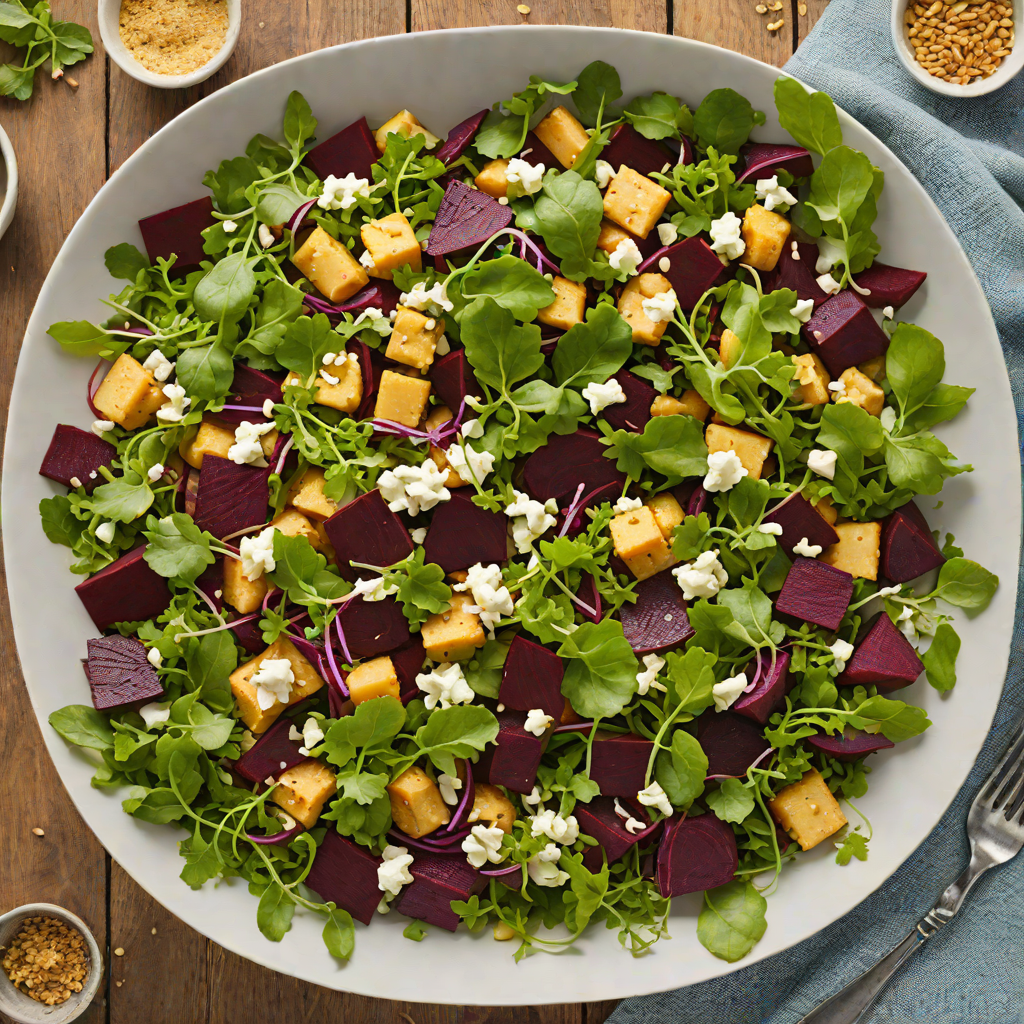 Veggie-Packed Beetroot and Fetta Salad with Macadamia Dressing