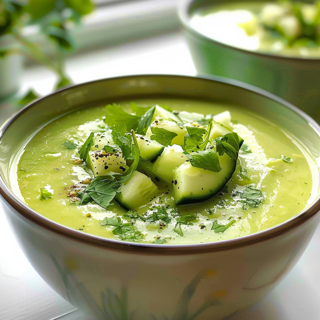 Hydrating Avocado-Cucumber Soup with Lemon Zest