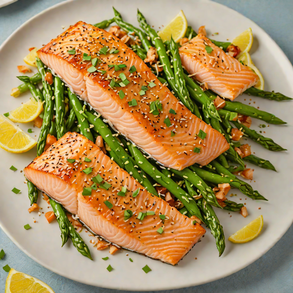 Air Fryer Bang Bang Salmon with Sesame Green Beans