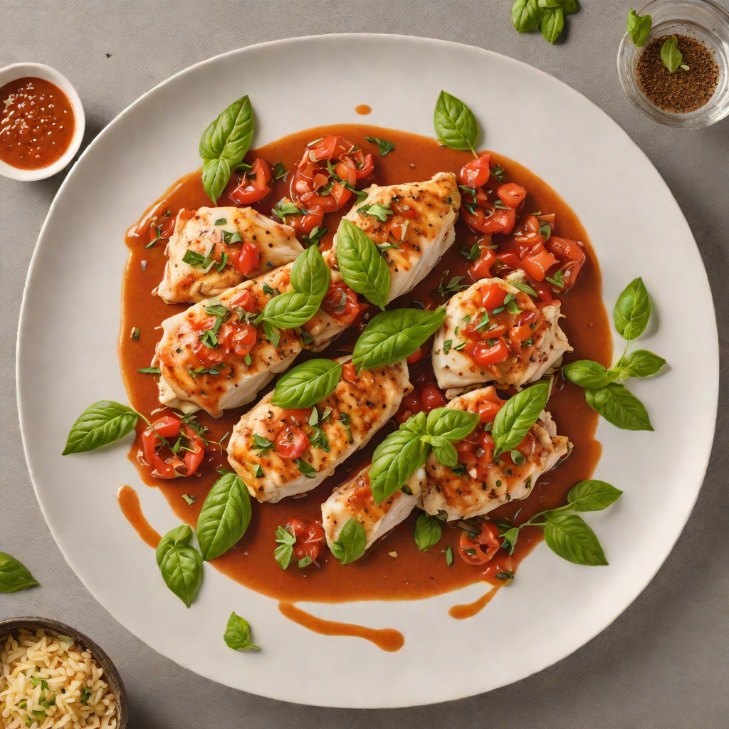 Pan-Seared Chicken with Spiced Tomato and Basil Sauce