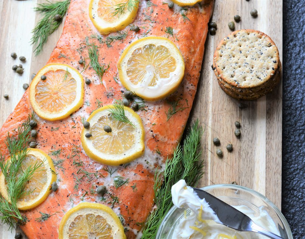 Lemon-Dill Smoked Salmon with Roasted Sweet Potatoes