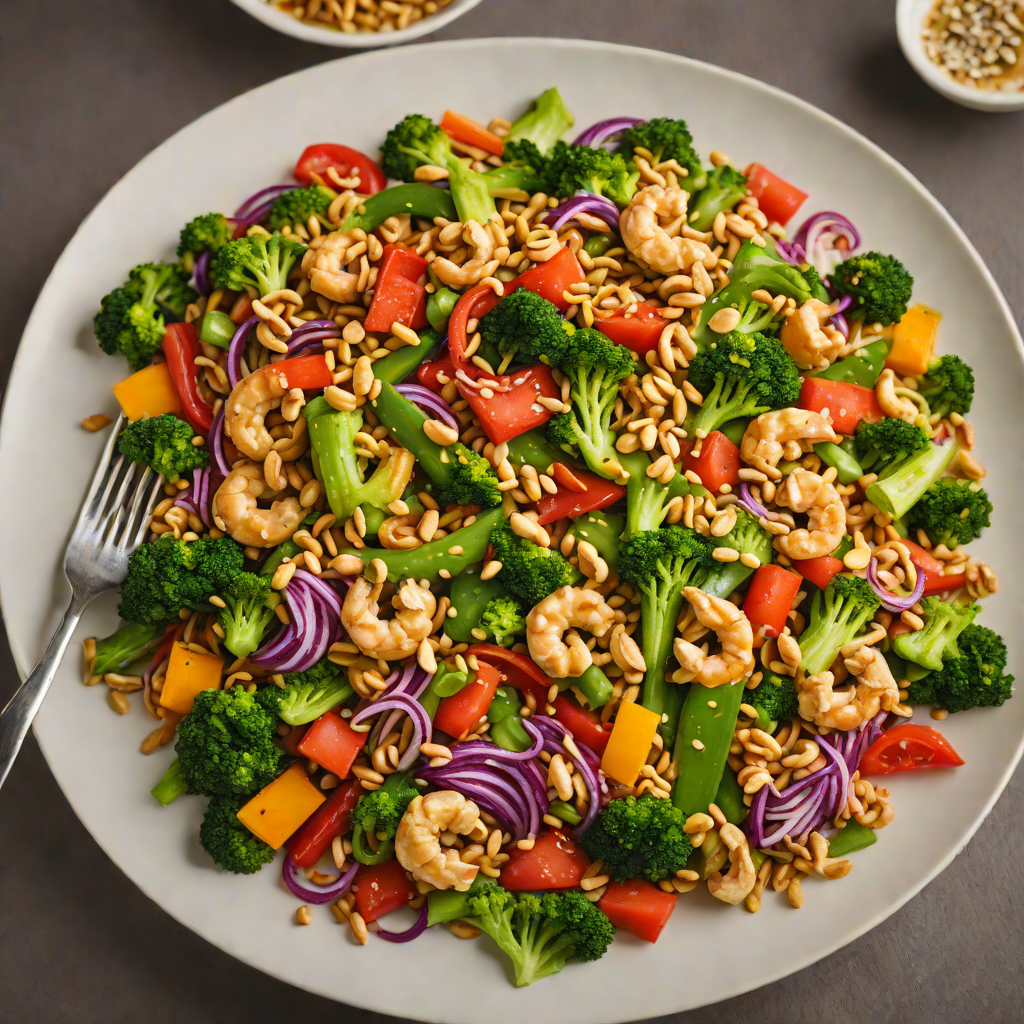 Vegetable Stir-Fry with Ginger-Sesame Sauce and Cashews