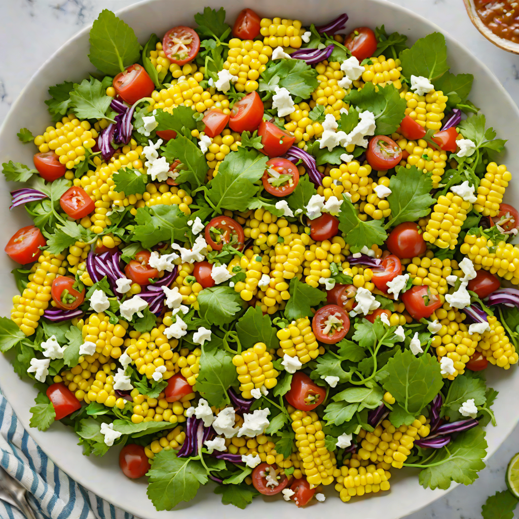 Charred Corn and Queso Fresco Salad with Cilantro Lime Dressing