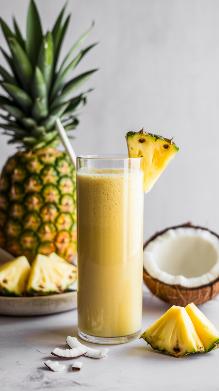 Blended Pineapple-Coconut Summer Smoothie