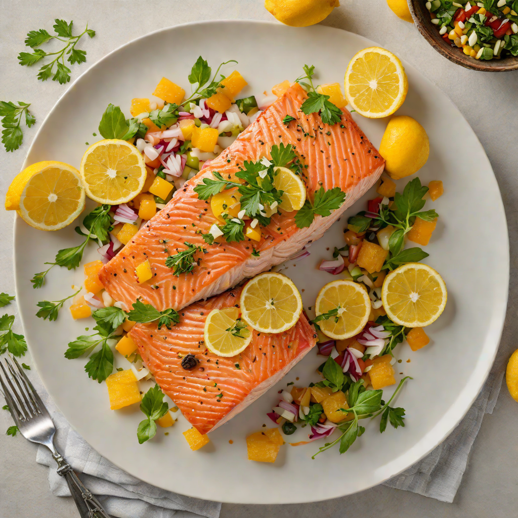 Pan-Seared Salmon with Citrus and Herb Relish