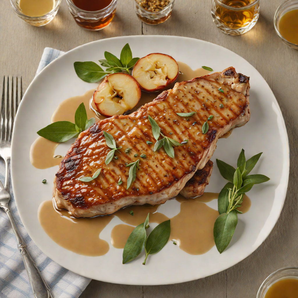 Pan-Seared Pork Chops with Apple Cider Reduction and Sage Butter