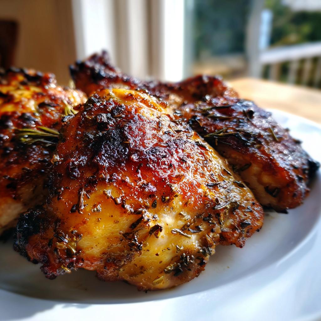 Crisp Air-Fried Lemon-Herb Chicken Thighs