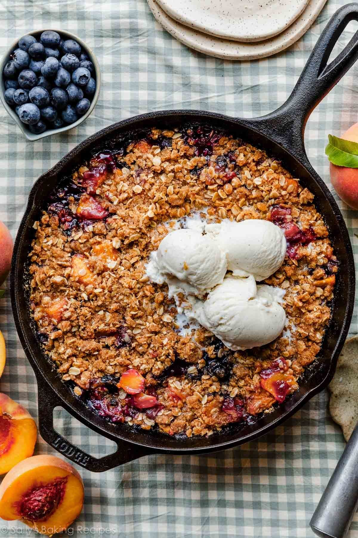 Sheet Pan Blueberry Peach Crisp