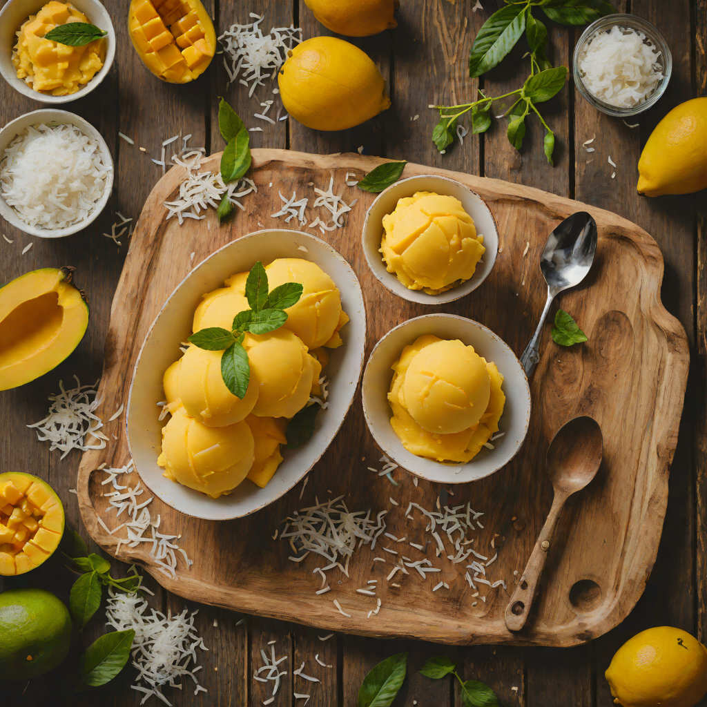 Five-Ingredient Mango Coconut Sorbet