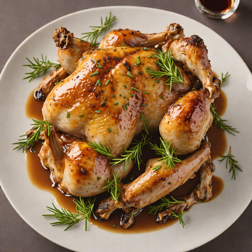 Slow-Roasted Chicken with Rosemary and Garlic Jus