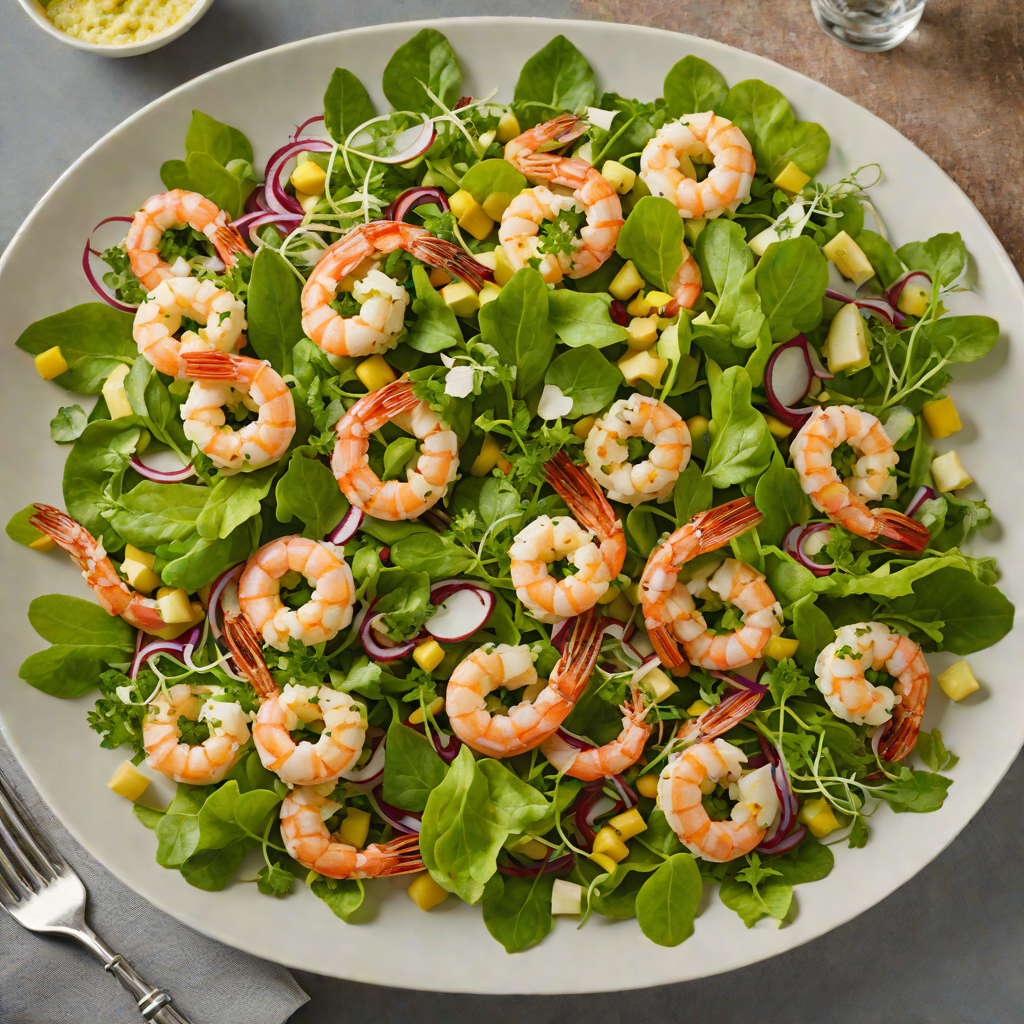 Prawn and Macadamia Nut Salad with Finger Lime Dressing