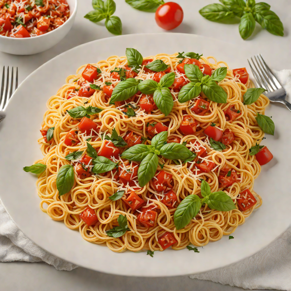 Italian Oven-Baked Spaghetti with Tomato and Basil