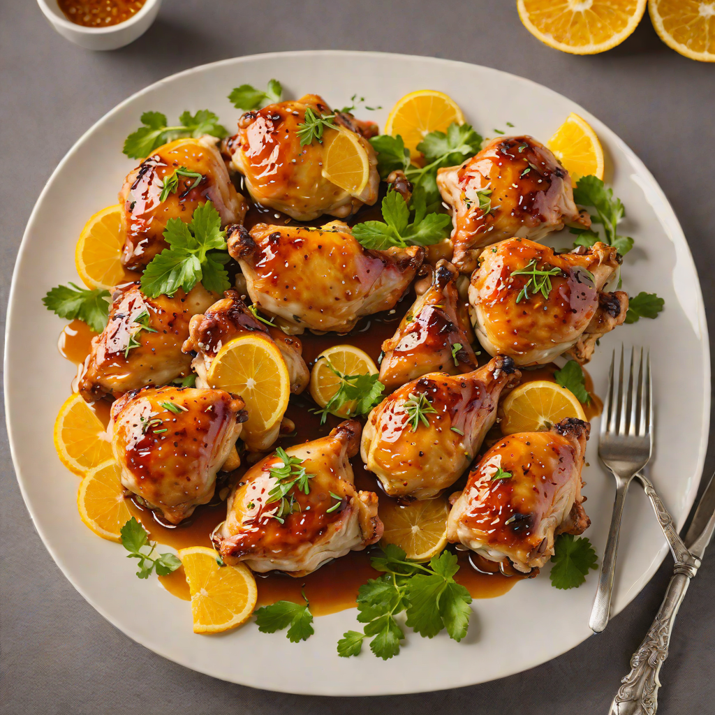 Orange Yuzu Glazed Roasted Chicken Thighs