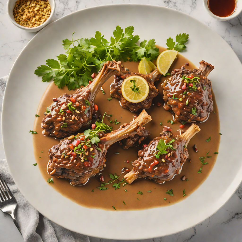 Slow-Cooked Lamb Shanks with Finger Lime and Wattleseed Gravy