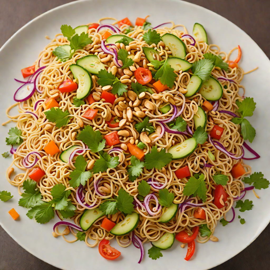 Cold Peanut Noodle Salad with Crisp Vegetables