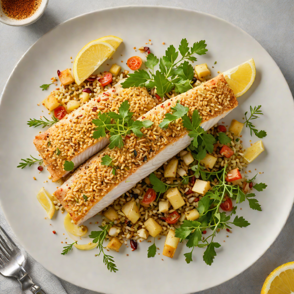 Baked Barramundi Fillets with Lemon Myrtle and Macadamia Crust
