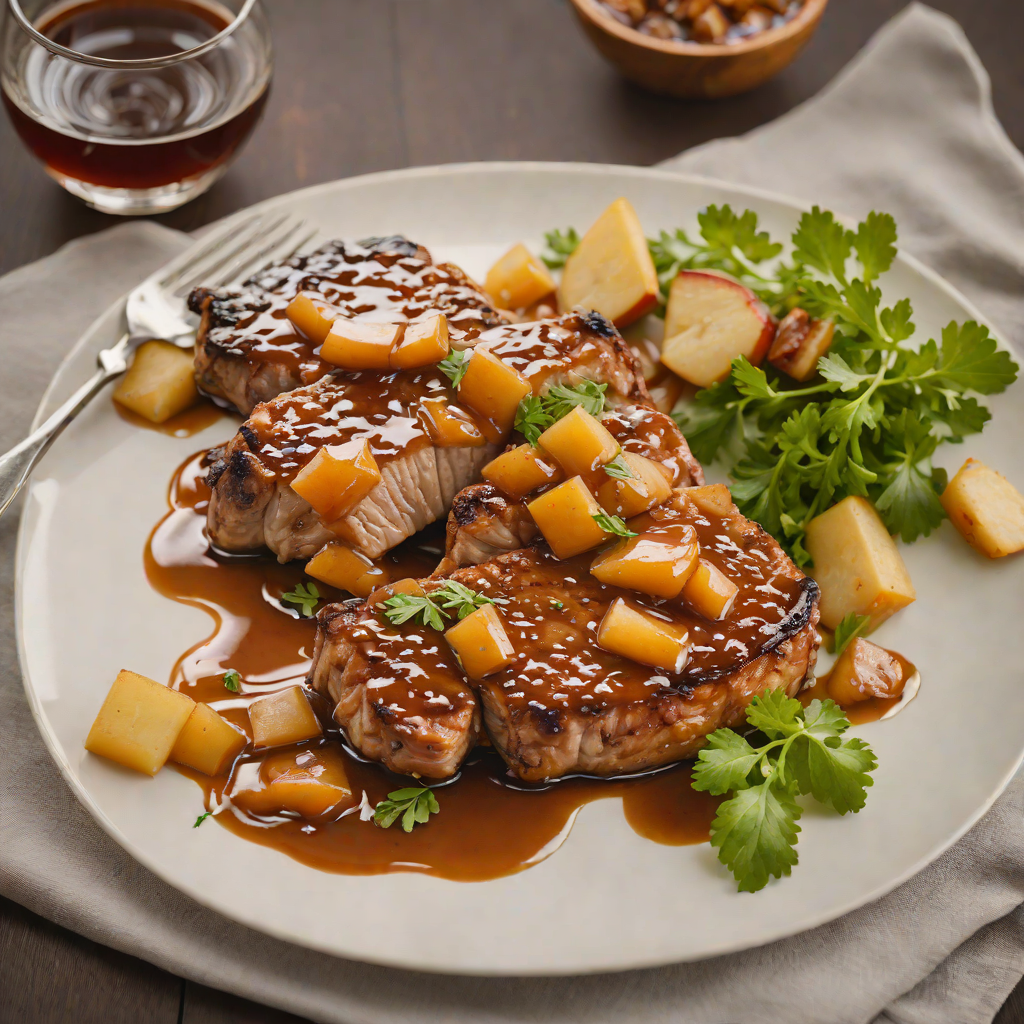 Whiskey-Glazed Pork Chops with Spiced Apple Compote