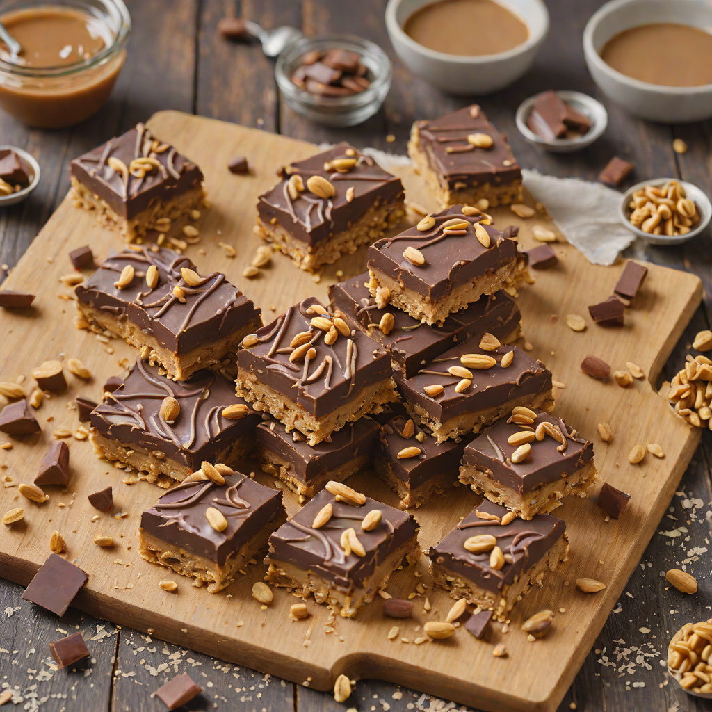 Five-Ingredient Chocolate Peanut Butter No-Bake Bars