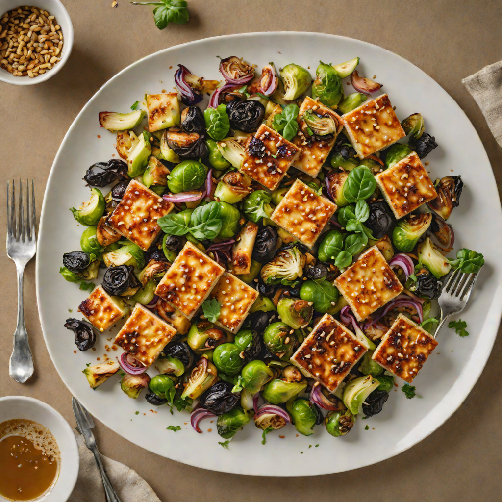 Maple-Ginger Roasted Tofu and Brussels Sprouts Sheet Pan